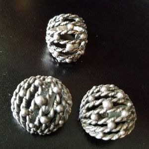 Vintage Napier patent pending silver tone earrings & ring jewelry set